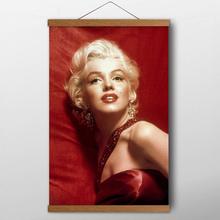 Marilyn Monroe Portrait Solid Wood Scrolls Paintings Canvas Poster and Print Wall Art for Living Room Decor 2024 - buy cheap