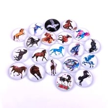 20pcs/lot 18mm 20mm 25mm Round Horse Pattern Glass Cabochon for DIY Jewelry Making Findings & Components T031 2024 - buy cheap