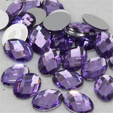 Piedra acrílica de Color púrpura, enrejado con facetas de acrílico, Diamante de imitación plano, para artesanía a mano, decoración artística 2024 - compra barato