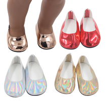 Fashionable bright flat shoes Fits 18 Inch Doll 43CM Dolls Baby Doll DIY manual Shoes For American Doll Boots 2024 - buy cheap