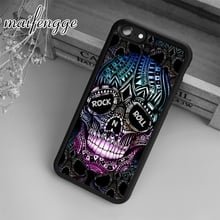 Maifengge рок-н-ролл с изображением сахарного черепа чехол для iPhone 5 6 6s 7 8 plus X XR XS max 11 12 Pro Samsung Galaxy S7edge S8 S9 S10 2024 - купить недорого