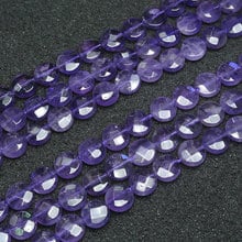 6-10mm natural facetado moeda botão roxo ametistas contas para fazer jóias contas pulseiras 15 neeneeneedlework diy grânulos trinket 2024 - compre barato