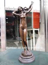 12" Western Pure Copper Bronze illusion nude maiden belle statuary Statue 2024 - buy cheap