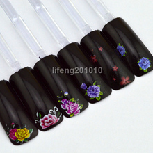 10PCS/lot beauty water transfer nail sticker decals for nail art tips decorations tool fingernails decorative flower design \ 2024 - buy cheap
