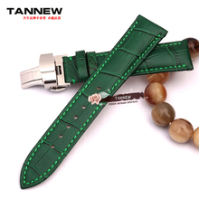 Ремешок кожаный для наручных часов, зеленый браслет с застежкой-бабочкой, 18 мм 20 мм 22 мм 2024 - купить недорого