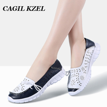 2021 Fashion Women Flats Shoes Genuine Leather Shoes Woman Slip-on Ballerina Flats Mother Boat Shoes moccasins zapatillas mujer 2024 - buy cheap