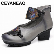 CEYANEAOCowhide Handmade Women Fashion Shoes High Heel Shoes 2018 new Genuine Leather Shoes Woman Fashion Pumps High HeelsE1526 2024 - buy cheap