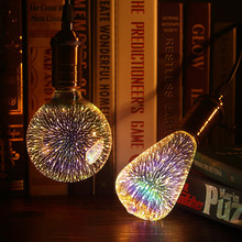LED Light Bulb Colorful Spiral lights Decoration pendant For Holiday Party Christmas Novelty Lamp E27 220v 3W A60/ST64/G80 3D 2022 - buy cheap