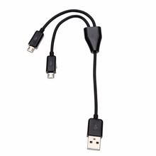 Cable USB 2,0 a Dual 2 Micro USB 2,0 macho Y divisor de alta calidad, cargador de datos Universal, 0,2 M/0,65 pies/1M/3 pies, color blanco Y negro 2024 - compra barato