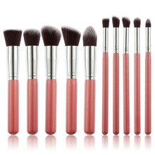 Brocha de contorno profesional para mujer, juego de brochas Kabuki para colorete, cosmética suave Superior, 10 Uds. 2024 - compra barato