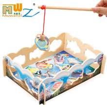 Fish Educational Baby Wooden Toys Magnetic Fishing Toy Set Christmas Gifts Children's Educational Game Toy For Children M15 2024 - buy cheap