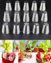 15 Pcs/set Stainless Steel Russian Tulip Icing Piping Nozzles Fondant Cake Decoration Decorating Tips Tools 2024 - buy cheap