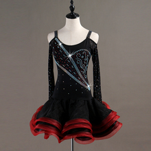 Vestido de dança latina feminino, vestido para meninas e crianças, para tango, samba rumba, para competição de dança latina 2024 - compre barato