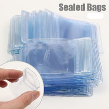 50 bolsas con cremallera para joyería, bolsa de almacenamiento resellable transparente de plástico, nuevo 2024 - compra barato