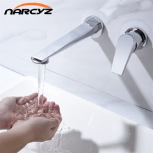 Basin Faucets Wall Mounted Brass Bathroom Sink Basin Mixer Tap Faucet Chrome Faucet Sigle Handle Bathroom Faucets  XR8242 2024 - buy cheap