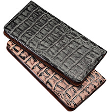 Crocodilo caso de couro genuíno para huawei honor 6x 7 7i 7a 7x 7c pro prime caso suporte flip magnética capa do telefone móvel saco sn01 2024 - compre barato