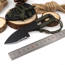 Шейный нож с фиксированным клинком, охотничий карманный нож для улицы, полупилообразные тактические ножи для выживания с лезвием 3CR13, многофункциональные инструменты для кемпинга и повседневного использования 2024 - купить недорого