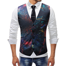 WSGYJ Dress Vests Men Slim Fit Casual Graffiti Printed Sleeveless Jacket Coat Mens Formal Waistcoats Dress Suit Vest 5XL 2024 - buy cheap