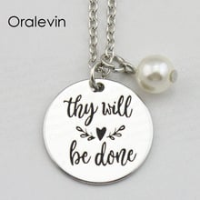 THY WILL BE DONE Inspirational Hand Stamped Engraved Custom Charm Pendant Decoration Costume Necklace Jewelry,10Pcs/Lot, #LN1970 2024 - buy cheap