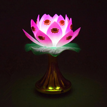 Lámpara de loto puro de Año Nuevo, suministros budistas de plástico, acrílico, LED, Decoración del templo de Buda, lámpara de oración, Bless, 2 uds. 2024 - compra barato