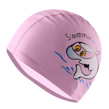 Детская шапочка для плавания, Пляжная защита волос и ушей, PU мультяшная шапочка для купания для мальчиков и девочек 2024 - купить недорого