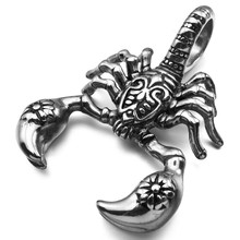 Men's Large Heavy Stainless Steel Pendant Jewelry Silver color Scorpion King Knight Fleur De Lis Cross Punk Rock Biker 2024 - buy cheap