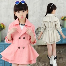 Новинка, куртки для девочек, тренчкот, качественное розовое и бежевое пальто для девочек, детская верхняя одежда, куртка для девочек 6GCT118 2024 - купить недорого