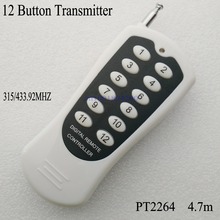 Controle remoto sem fio rf com 12 canais, 12 botões, chave, controle de rádio, transmissor, receptor 12v 12 canais na china, 315mhz, 433m