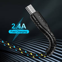 Кабель для зарядки Olaf, USB Type-A-Micro-USB, нейлон, 2.4A, 0.5м-3м, 5 цветов 2024 - купить недорого