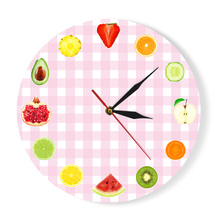 12 Different Kinds Of Fruit Wall Clock Fresh Fruit Slice Decorative Clcok Modern Colorful Home Decor Living Room Wall Watch 2024 - buy cheap