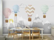 Papel tapiz de globo aerostático moderno para dormitorio de niños, Mural de cartón impermeable, lienzo de lujo HD, rollos de papel de pared para fotos, decoración del hogar 2024 - compra barato