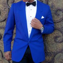 Traje de 2 piezas para hombre, Blazer ajustado de fiesta, traje personalizado para baile de graduación, chaqueta y pantalón, color azul real 2024 - compra barato