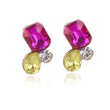 10colors Mini Colorful Resin Opal Stone Stud Earrings Rhinestone Inlaid Women Crystal Piercing Earring Mother's Day Gift Jewelry 2024 - buy cheap