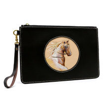 Women Men Vegetable Tanned Leather Bag Money Holder Youth Real Cowhide Fine Horse Clutch Purse Clutches Envelope Gifts 2024 - buy cheap