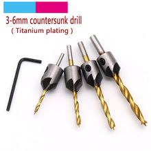 5pcs Titanium Hex Shank Cone Hole Twist Drill Bit Woodworking Countersunk Drilling Hole Hardware Tools Screw Reaming 2024 - buy cheap