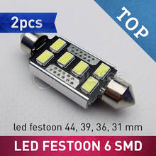 2pcs Festoon CANBUS 31mm 36mm 39mm 44mm C5W ERROR FREE 5630 5730 6 LED SMD interior reading WHITE LED bulbs lamps GLOWTEC 2024 - buy cheap