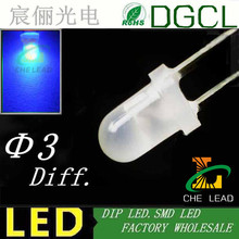 (CE & Rosh) 1000 шт. синий 2-контактный DIP led 460-475nm 3 мм Рассеянный светодиод 3,0-3,5 в 2024 - купить недорого