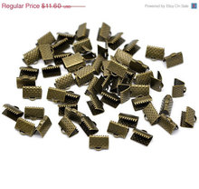 50pcs--Ribbon End Cap Crimp Beads,Antique Bronze Ribbon Crimps--jewelry findings 2024 - buy cheap