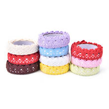 New Fabric White Crochet Lace Roll Ribbon Knit Adhesive Tape Sticker Cotton Lace Craft Decoration Stationery Supplies 9 Colors 2024 - buy cheap