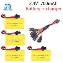 Hobby Hub-batería recargable AA nicd de 2,4 V, 700 mah, con cable 5 en 1, para coche, barco, camión, juguete eléctrico, 2,4 v, batería AA de 700 mah 2024 - compra barato