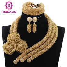 Conjunto de joyería fabuloso champán dorado africano, declaración de cuentas, boda, disfraz de nigeriano, envío gratis, WD984 2024 - compra barato