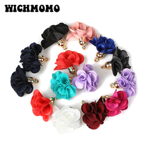 2019 Fashion 6 Pieces 25mm Zinc Alloy Cotton Cloth  Flowers Charms Pendants for Diy Earring Necklace Jewelry Accessories 2024 - buy cheap