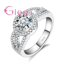 Романтическое круглое Австрийское кольцо с кристаллом для невесты, свадебная церемония, Vow Jewelry, кубический цирконий 2024 - купить недорого