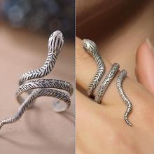 Anéis de prata esterlina 925 genuína punk rock, anéis ajustáveis de dedo vintage para mulheres, joia antialérgica 2024 - compre barato