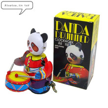 Vintage Retro Panda Drummer Tin toy Classic Clockwork Wind Up Collection Art Panda Tin Toy For Adult Kids Collectible Gift 2024 - buy cheap