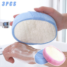 High Quality 3 Pcs Bath Shower Brushes Sponge Loofah SPA Exfoliator Body Cleaning Scrub Pads 2024 - buy cheap
