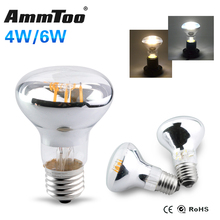 4 w 6 w r63 conduziu a luz 85v da lâmpada do diodo emissor de luz e27 do bulbo do filamento-265 v 110v 220v o alojamento chapeado prata conduziu luzes do ponto ângulo de feixe de 120 graus 2024 - compre barato