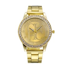 2018 новые брендовые известные золотые Кристальные повседневные кварцевые часы стразы женские наручные часы из нержавеющей стали женские часы Лидер продаж 2024 - купить недорого