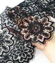 1 Meter 20cm Width New Design High Quality Black Water Soluble Luxury Lace Fabric Trim for Dresses 2024 - buy cheap