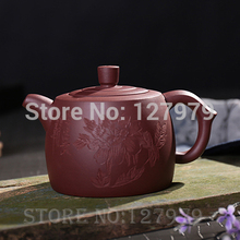 Yixing Zisha вырезанный дизайн пион рисунок 'Jinlan' чайник из фиолетовой глины около 280 мл чайный набор кунг-фу puer oolong ~ 2024 - купить недорого